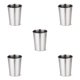 thumbnail image 1 of Monstrate Taza de café de acero inoxidable, práctica taza de agua potable, bebidas frías, soporte apilable para acampar, hogar, exterior, plata, 350ML color verdadero 350ML 5piezas Monstrate CBP182363, 1 of 5
