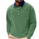 thumbnail image 2 of Ceisia Men Solid Color Casual Gift Button Half Zip Lapel Long Sleeve Casual Knit Top, 2 of 9