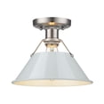 thumbnail image 3 of 3306-FM PW-DB-Golden Lighting-Orwell - 1 Light Flush Mount 8 Inches Tall and 10 Inches Wide-Pewter Finish-Dusky Blue Shade Color, 3 of 3