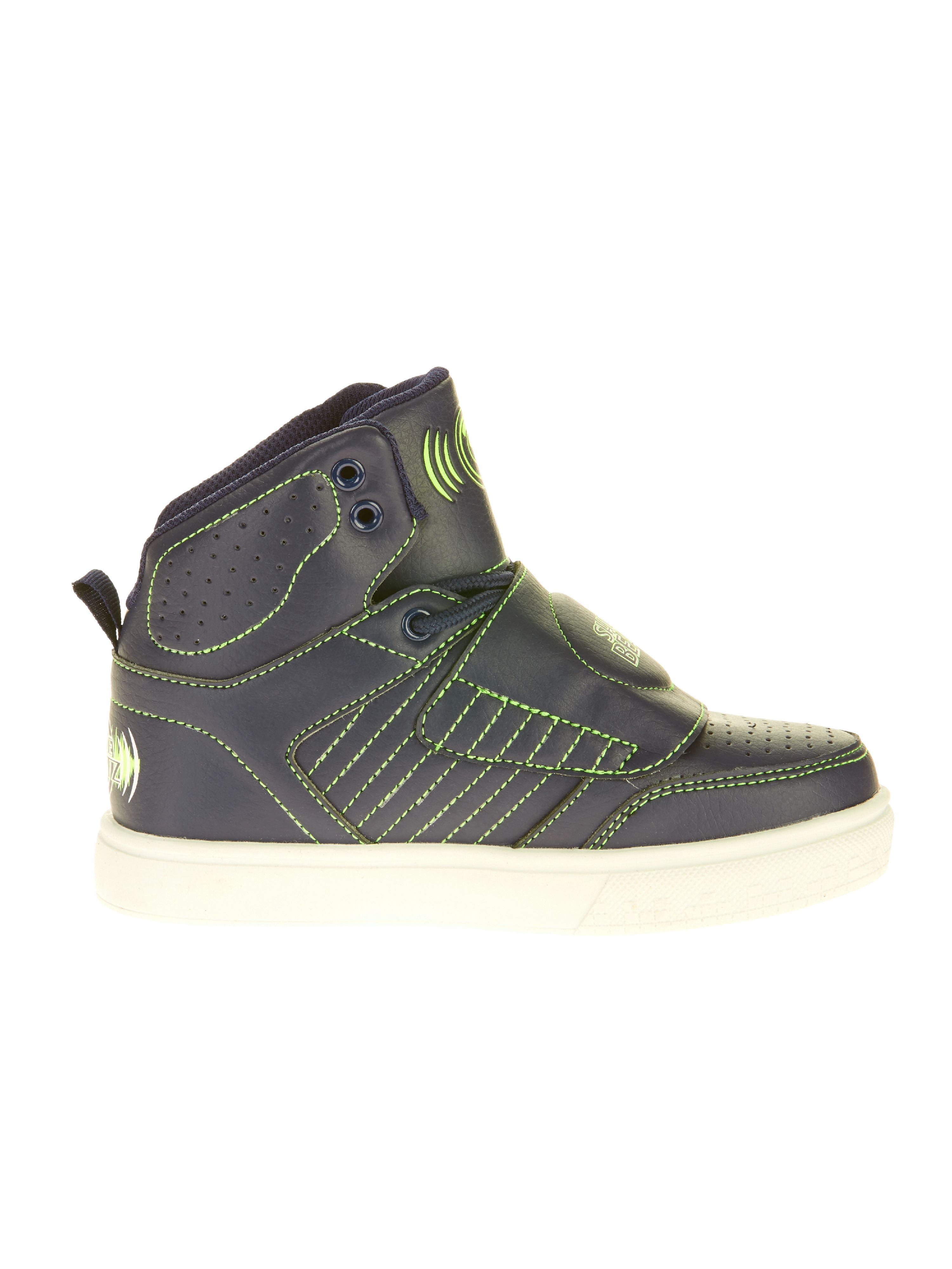 Shoe Beatz Kids High Tops Athletic Shoes Sz 4 Rechargeable Bluetooth Blue/Green 