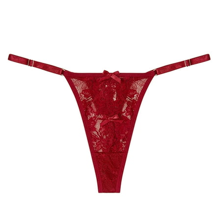 

Aayomet Women Panties Seamless Out Underwear Panties Lace Sexy Crochet Lace Up For Women Panty Hollow Red S