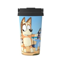 Saiise Bluey Print Travel Coffee Mug 16oz,Insulated Coffee Mug to Go,Reusable Coffee Travel Mug with Seal Lid,Vacuum Stainless Steel Coffee Cups for Hot/Ice Coffee Tea