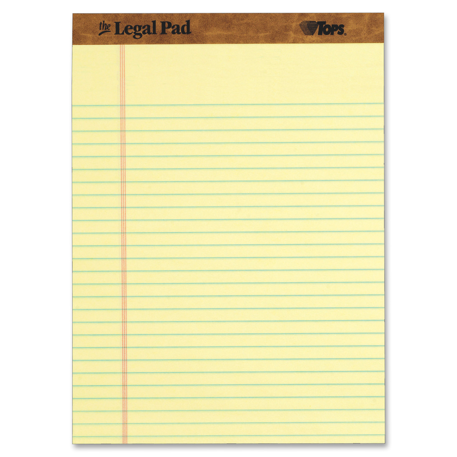 TOPS The Legal Pads, 12 Pack, Legal Rule, Perforated, 50 Sheets, 8-1/2" x 11-3/4", Canary (7532) - image 3 of 8