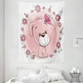 thumbnail image 1 of Dog Tapestry, Cute Little Puppy with Daisy Flowers Cheerful Adorable Pet Girls Room Decor, Wall Hanging for Bedroom Living Room Dorm Decor, 60W X 80L Inches, Light Pink Coral White, by Ambesonne, 1 of 2
