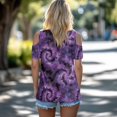 thumbnail image 4 of POLERO Tie-dye Swirl Print Women's Cold Shoulder T Shirt V Neck Short Sleeve Loose Slim Fit 2026 Summer Tee Tops Sexy Casual Fashion Purple S, 4 of 8