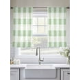 thumbnail image 5 of Spring Green Plaid Sheer Curtains 45 Inch Long 2 Panels, Simple Art Light Filtering Rod Pocket Semi Sheer Curtains, Sheer Voile Drapes for Living Room Bedroom, 52"x45", 5 of 5