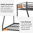 thumbnail image 4 of Bunk Bed, Twin over Full Bunk Bed with Inclined Ladder & Safety Guardrail, Heavy Duty Metal Loft Bed for Teens Youths Adults, No Box Spring Needed, 4 of 9