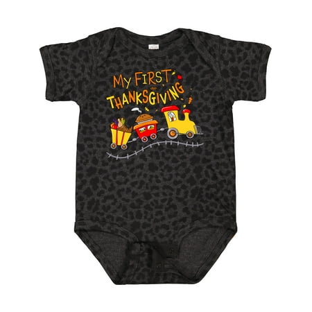

Inktastic My 1st Thanksgiving Turkey Train with Food Gift Baby Boy or Baby Girl Bodysuit