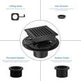 thumbnail image 4 of Square Shower Floor Drain, Shower Drain Kit with Flange, Removable Grid Cover, Filter, 4 of 6