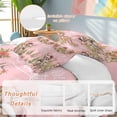 thumbnail image 2 of Elk Xmas Tree Bedding Duvet Cover Set Twin Size 4 Pieces Bells Garland Snowflakes Pink Background Bedding Set with Zipper Closure, 1 Comforter Cover 68x86 Inches 1 Flat Sheet & 2 Pillow Cases, 2 of 7