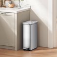thumbnail image 4 of Better Homes & Gardens Kitchen Trash Can, 7.9 Gallon Stainless Steel Slim Step Garbage Bin with Soft Close Lid, Silver, 4 of 13