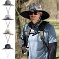 thumbnail image 2 of Xinwanna Fisherman Hat with Solar Fan Wide Brim Sun Hat Windproof Design Fishing Camping Hiking Men Sun Protection Fan Hat (Black), 2 of 13