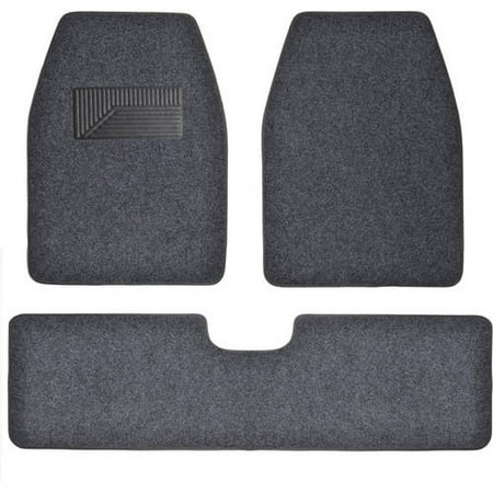 BDK Carpeted Floor Mats 3-Piece Full Set for Car SUV, Van and Truck