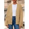 thumbnail image 3 of Suéter Cardigan PRETTYGARDEN Mujer 2025 Tejido Grueso Caqui XL, 3 of 8