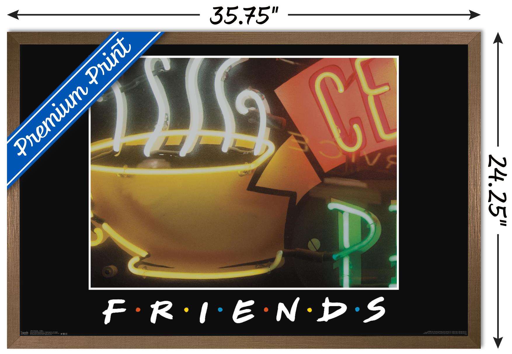 Friends - Coffee Wall Poster, 22.375" x 34", Framed