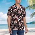 thumbnail image 6 of Uemuo Butterfly Printed Regular Fit Short Sleeve Casual Hawaiian Shirt for Men,Aloha shirt,Tropical shirt,Floral print shirt,Vacation Beach shirt-Medium, 6 of 9