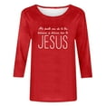thumbnail image 5 of successthop Womens Christian Shirt Casual 3/4 Sleeve Clothes Oversized Crewneck Pullover Tops Letter Stylish Tee Shirts, 5 of 5