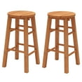 thumbnail image 1 of Gymax Tabourets de Bar d'Extérieur en Bois de 24 Pouces, Ensemble de 2, avec Siège Rond et Repose-Pieds pour Jardin, 1 of 9