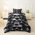 thumbnail image 2 of Homewish Monochrome Swirl Skull Stack Twin Duvet Cover for Kids, Halloween Skeleton Twin Bedding, Black Reversible, 2-Piece, 1 Duvet Cover and 1 Pillowcase, 2 of 5