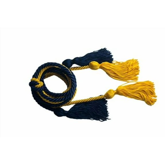 Honors Graduation Academic Double Graduation Honor Cord (Gold/Navy Blue)