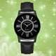 thumbnail image 3 of Reloj de pulsera elegante de estilo informal de negocios de color negro con caja de aleación y cuero para hombre con números romanos, 3 of 3