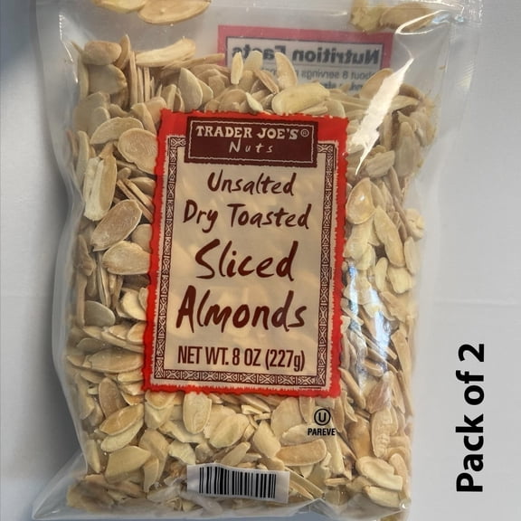 2 Packs of Unsalted Dry Toasted Sliced Almonds - A Detectable Delight | 8 Oz | Buy From RADYAN