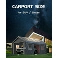 thumbnail image 3 of Danolapsi 10 x 20 Ft Heavy-Duty Carport,Portable Garage,Car Shelter,180g PE Waterproof Canopy and 8 x 1.0 mm Poles for Full-Size Pickup Trucks,Boats, and SUVs, 3 of 7
