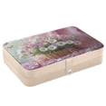 thumbnail image 3 of BZSMCE Leather Jewelry Box - Rectangular Basket_of Flowers and Butterflies Pattern 8.27x5.5x1.78in Beige, 3 of 8