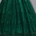 thumbnail image 6 of Girls Dress Floral Embroidered Lace Sleeveless Tulle Wedding Bridesmaid Birthday Formal Party Long Tutu Dresses Kids Princess Evening Prom Ball Gown Green 7-8Years, 6 of 7