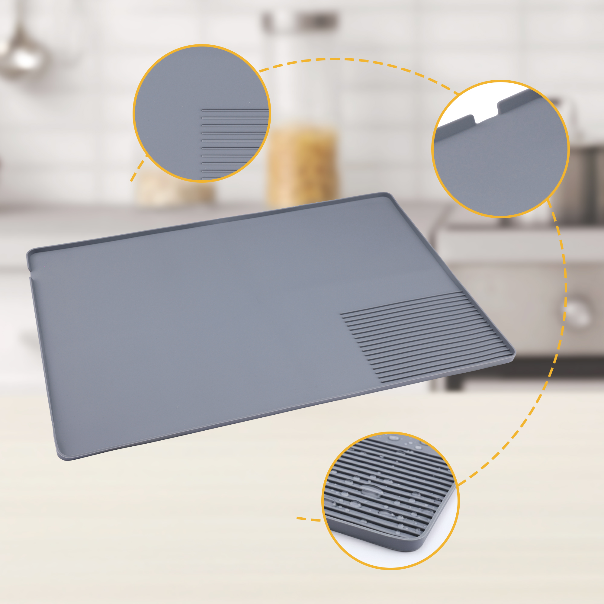 Unique Bargains Removable Bar Mat with Non-Slip Design Gray