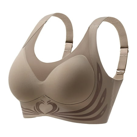 Women s Front Side Buckle Strapless Front Buckle Lift Bra Lace Edge without Steel Sports Bra with Padding Ring Movement Seamless Gathering Big Bras Adjustment Yoga Sleep Large Bra