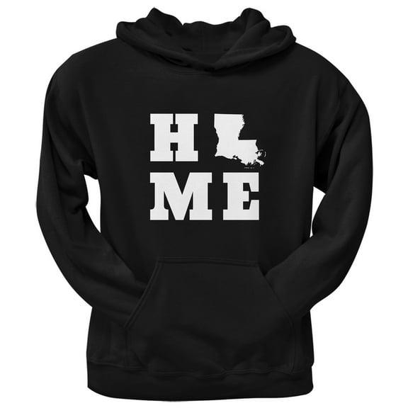 Louisiana Home Black Adult Hoodie - X-Large