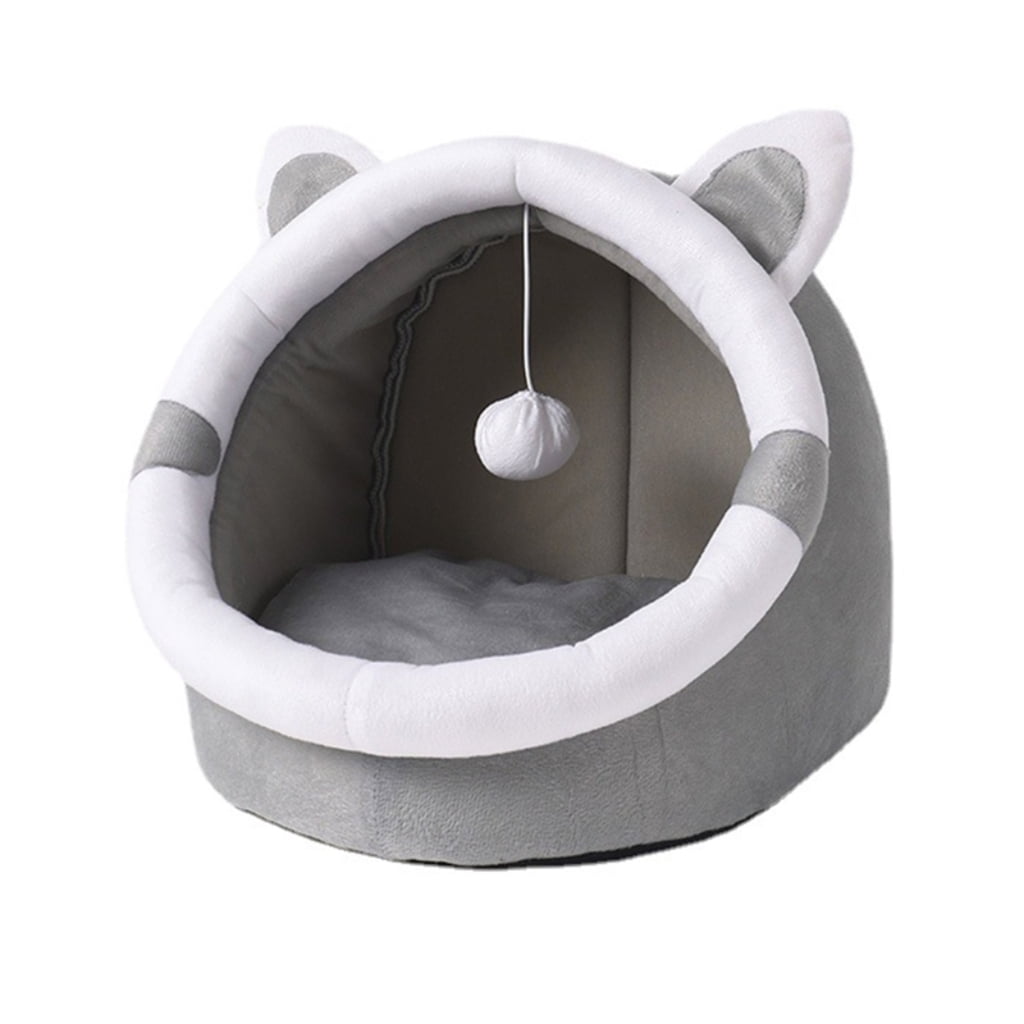Zeiwohndc Cat Plush Bed Kitten Sleeping Bed Small Dog Bed Four Season Furry Cat Cushion