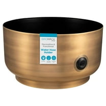 BIRDROCK HOME Decorative Footed Garden Water Hose Holder Pot - 100ft Hose Storage Metal Steel, Hidden Garden Hose Keeper w/ Drain Holes, Hose Hider for Indoor Outdoor Patio Yard - Antique Bronze