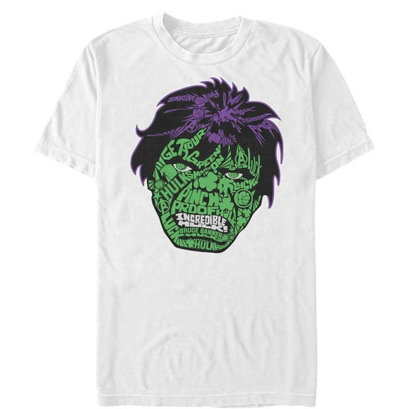 Men's Marvel St. Patrick's Day Hulk Face  Graphic Tee White 2X Large