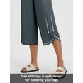 thumbnail image 4 of BALEAF Women's Capri Pants Wide Leg Athletic Yoga Capris with Pockets Quick Dry Hiking Pants Loose Lounge Summer UPF 50+ Dark Gray S, 4 of 6