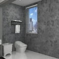 thumbnail image 4 of 16"×591" Large Size Extra Thick Grey Blue Concrete Wallpaper Peel and Stick Industrial Dark Blue Gray Cracked Concrete Contact Paper Vinyl Grey Cement Sticker for Bedroom Bathroom Gym Walls, 4 of 9