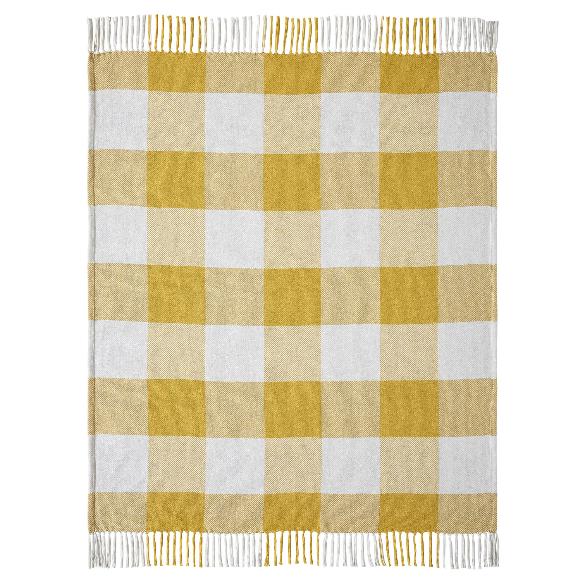 VHC Brands Buzzy Bees Woven Throw 50x60, Bedroom and Living Room Decor, Blanket, Cotton, Buzzy Bees Collection, Rectangle 60x50, Vintage Yellow