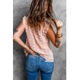 thumbnail image 1 of ABPHQTO Camiseta sin mangas de lunares con volantes y cuello vuelto para mujer, 1 of 5