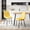 Yellow, variant on NORDICANA Navy Blue Velvet Dinner Chairs Set of 2, Modern Armless Biscuit Tufted Dining Side Chairs with Metal Legs for Kitchen Living Room Vanity