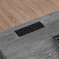 thumbnail image 3 of GZXS Modern Bar Table Set with Power Strip, 59" x 19" Table and 3 Upholstered Stools, Stools Tuck Under Table, Easy Assembly (Gray), 3 of 10