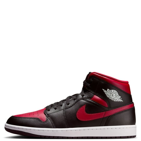 Men's Jordan 1 Mid Black/Varsity Red-Summit White (DQ8426 067) - 8.5