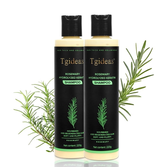 Champú Tgideas Organic Rosemary para el crecimiento del cabello, 220 ml, 2 paquetes