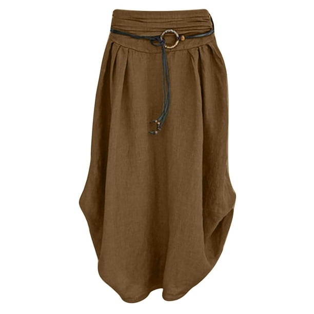 Cotton top linen skirt