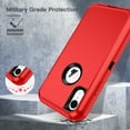 thumbnail image 7 of I-HONVA Compatible with iPhone XR Case,3-Layer Military Grade Drop Protection Anti-Slip Bumper Rugged Shockproof Dustproof Protection Phone Case,Red Black, 7 of 7