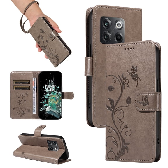 Flip Case for OnePlus 10T, PU Leather Card Slots with Kickstand Function Shockproof Wallet Cover for OnePlus 10T