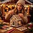 thumbnail image 7 of Christmas House Shaped DIY Diamond Art Hanging Ornament, VVQ Handmade Xmas Candy House Kit with Wooden Base Rhinestones for Decor, 7 of 7