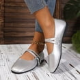 thumbnail image 5 of YOUYEDIAN Mary Jane Shoes for Women New Slip on Dressy Ballet Flats Shoes for Women Non-Slip Comfort Shoes for Formal School Walking (Silver), 5 of 9