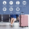 thumbnail image 6 of Keytang Lightweight Hardside Expandable Spinner Wheels Luggage Suitcase W/TSA Lock 3-Piece Set，Pink, 6 of 6