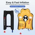 thumbnail image 7 of WARMOUNTS Automatic Inflatable Life Jacket w/ Whistle, Adult PFD Survival Buoyancy Vest for Boating Fishing Sailing Surfing Kayaking for Men Women Max Waist Size: 50'', 7 of 7